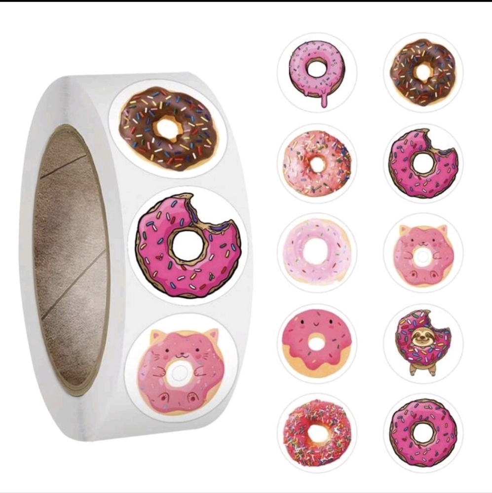 Donut Sticker Roll 500 Ct